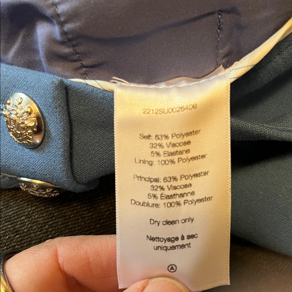 Veronica Beard Renzo Slim-Leg Crop Pants Trousers Bluebell Blue Sz 8 - Picture 8 of 10